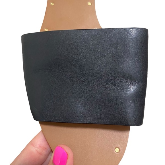 Madewell Thea Leather Black Slip On Sandals Classic Minimalist Size 8.5 - Picture 5 of 7